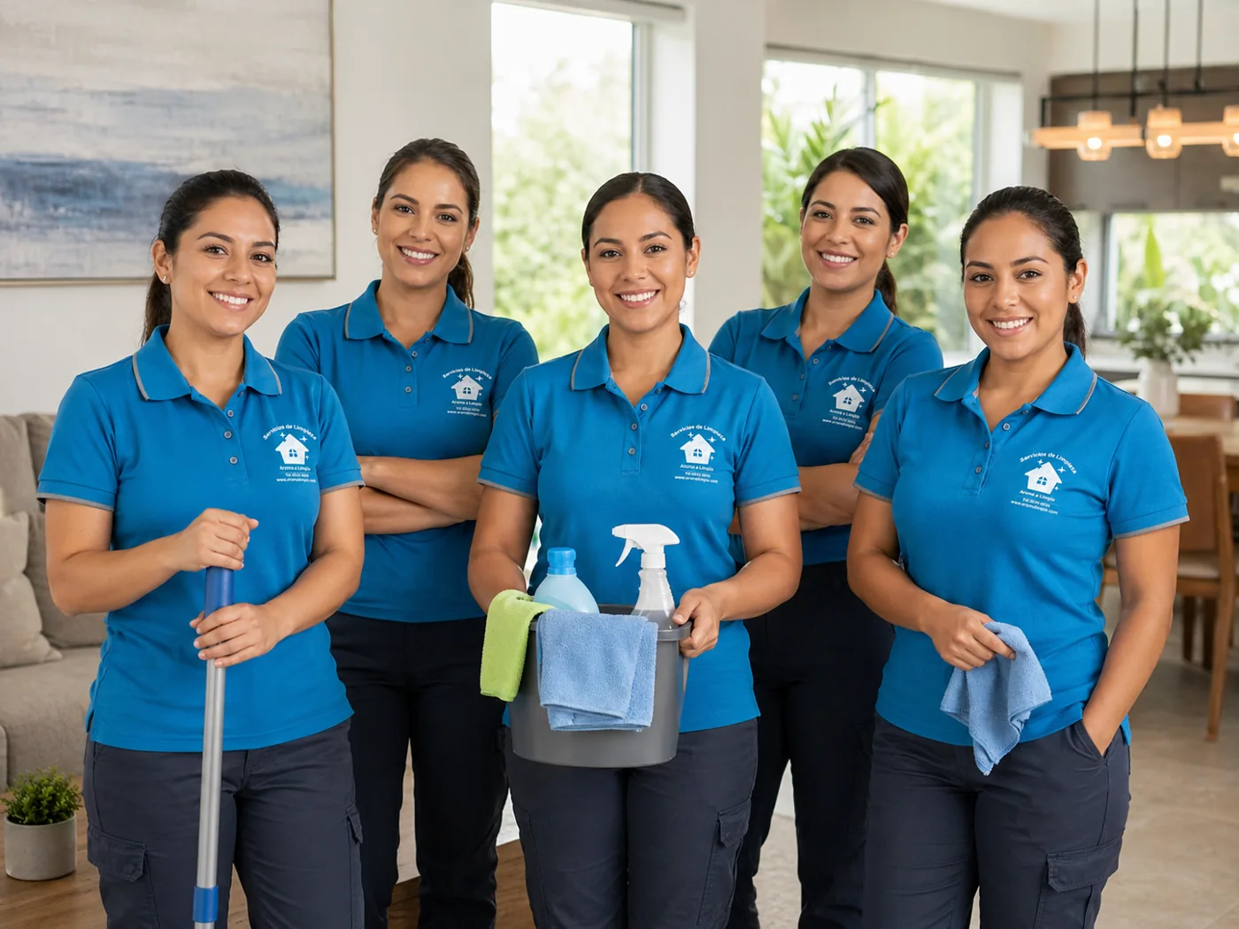 Equipo femenino de Aroma a Limpio con uniforme oficial